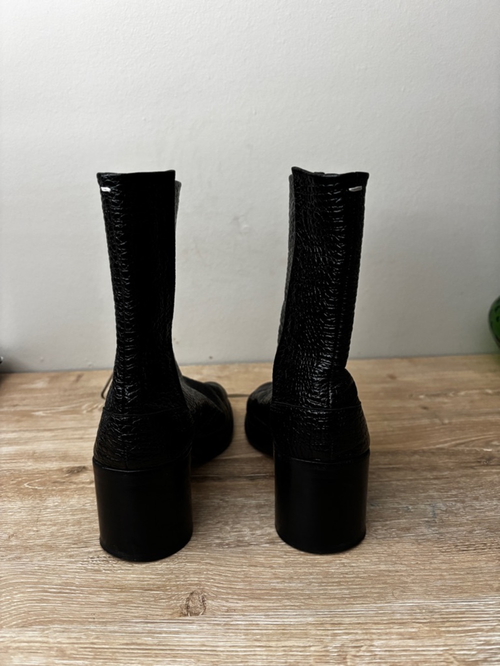 sz39 Margiela Tabi Black Textured heeled boot - Picture 3 of 12